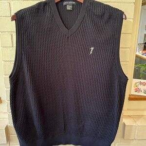 Fairway Outfitters, Sweater Vest, Golf, Large, Black Ribbed